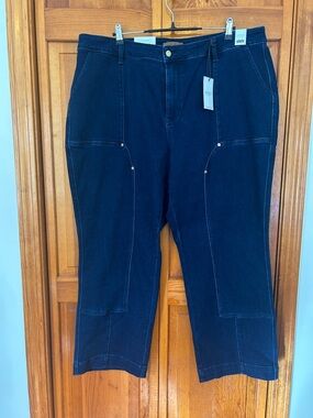 Judy Blue High-Waist Workwear Knee Patch Straight Leg Jeans Plus Size 24W NWT